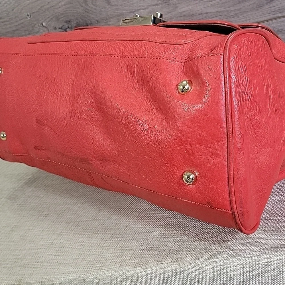 DKNY Red/Orange Leather Handbag